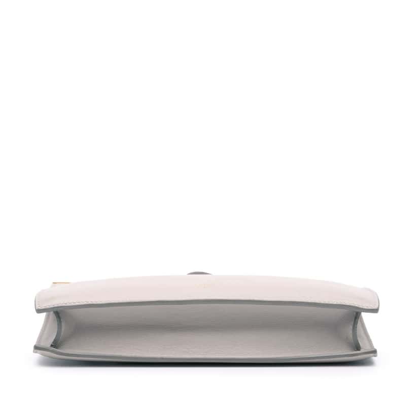 Celine Mini Smooth Calfskin Clasp Bag Grey Leather Good condition - Inside View