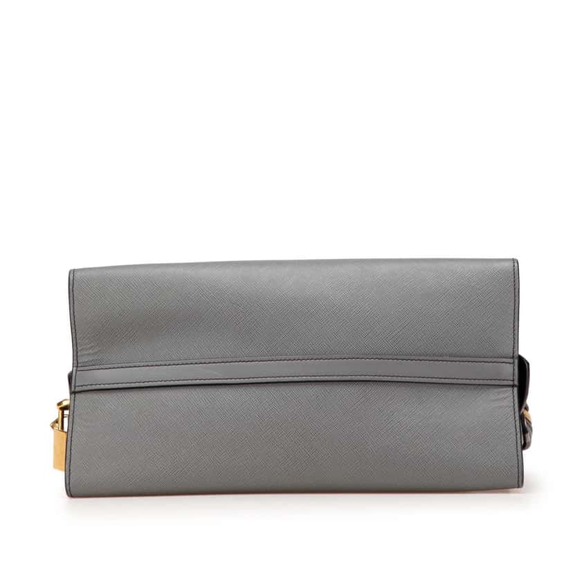 Prada Saffiano and City Calf Esplanade Bag Grey Leather Good condition - Inside View