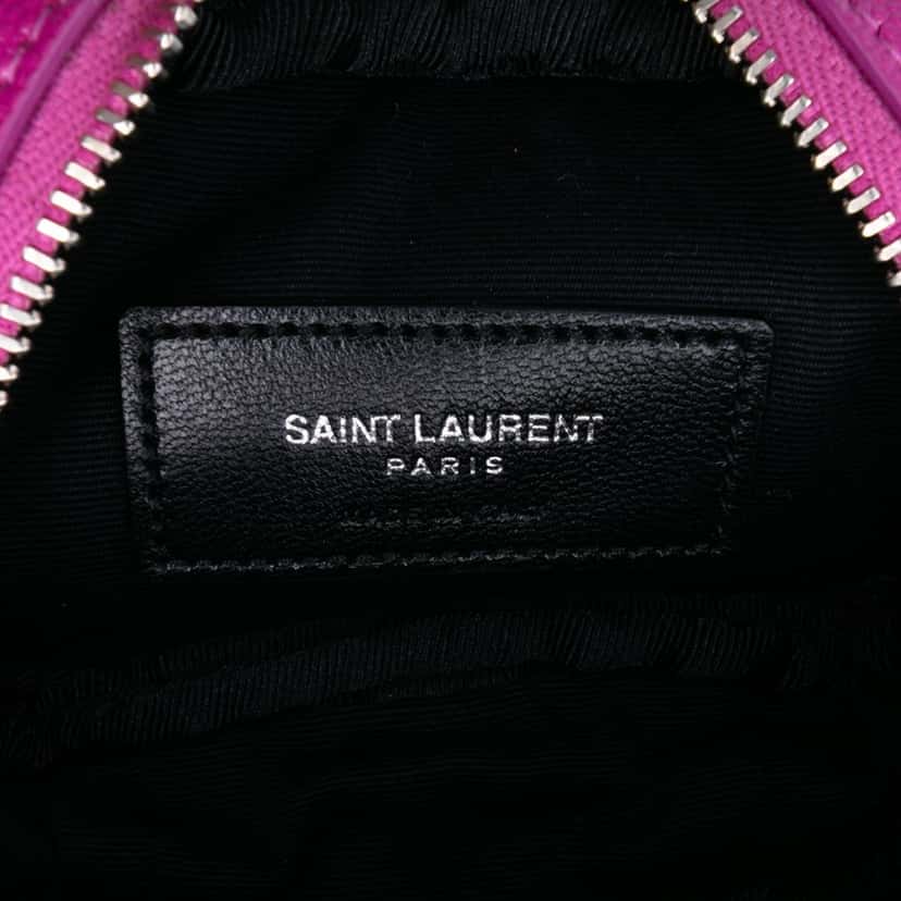 Saint Laurent Baby Matelasse Grain De Poudre Monogram Lou Camera Bag Pink Leather Good condition - Box View