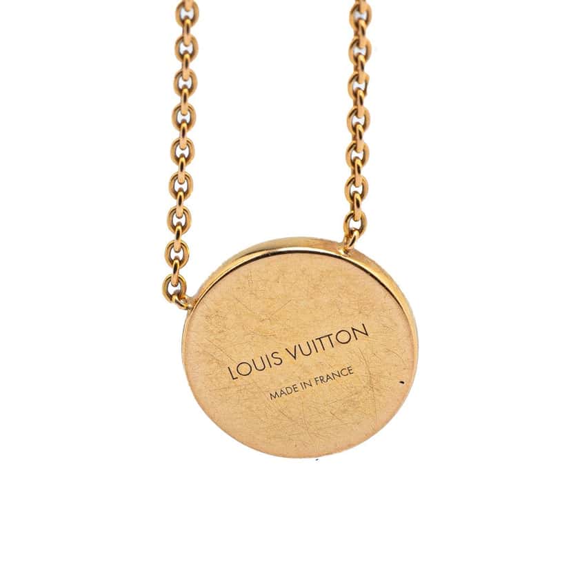 Louis Vuitton 18K Yellow Gold and Mother of Pearl Monogram Color Blossom Sun Necklace Gold Gold Good condition - Back View