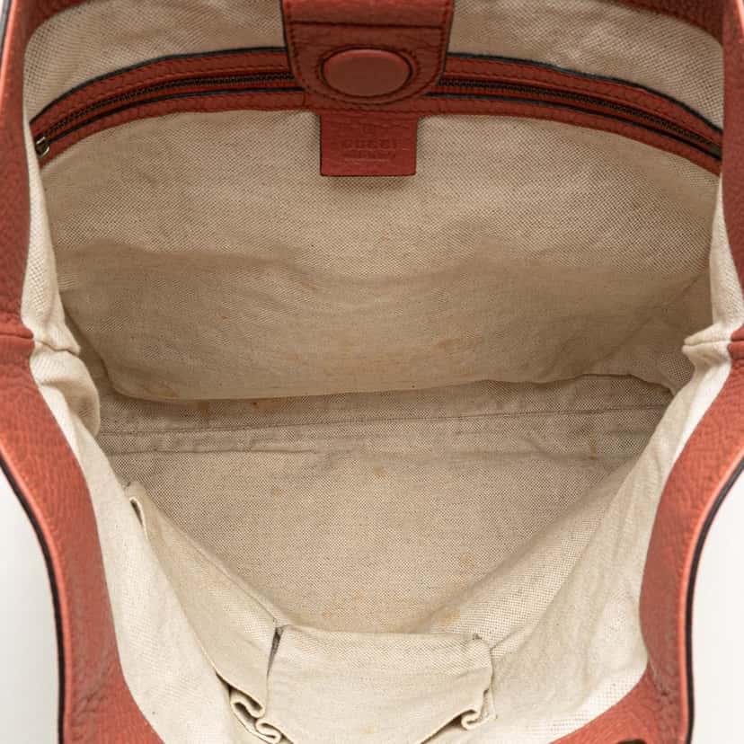 Gucci Leather Bamboo Satchel Pink Leather Good condition - Model View