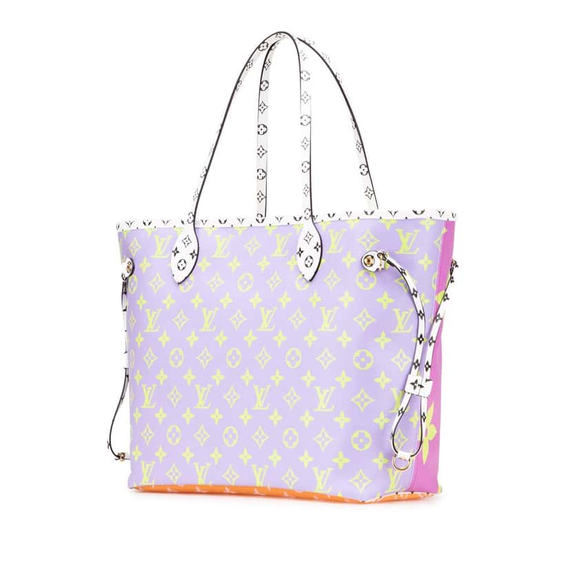 Louis Vuitton Monogram Giant Neverfull MM Purple Canvas Good condition - Back View