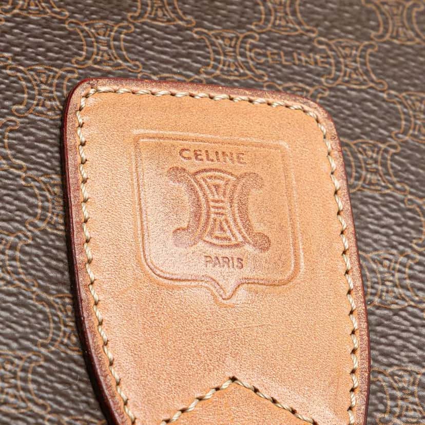 Celine Macadam Coated Canvas Crossbody Brown Canvas Good condition - Box View