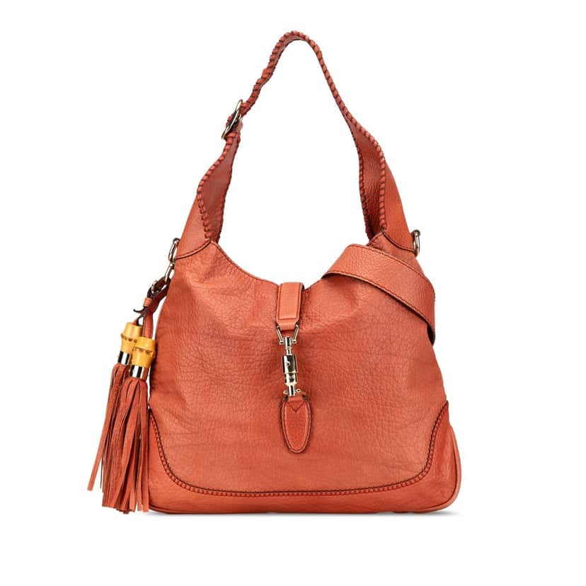 Gucci Medium Calfskin New Jackie Satchel Brown Leather Good condition - Front View