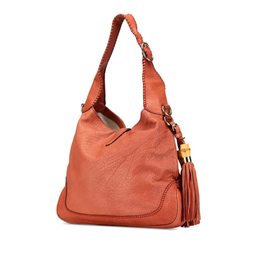 Gucci Medium Calfskin New Jackie Satchel Brown Leather Good condition - Back View
