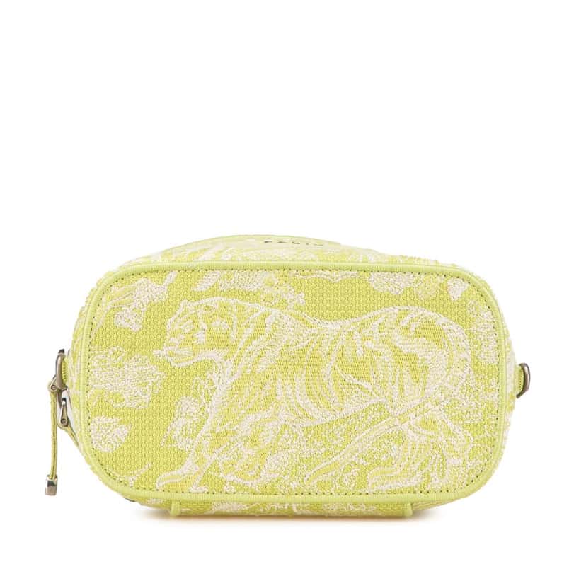 Dior Small Canvas Embroidered Toile De Jouy Diortravel Vanity Case Green Canvas Good condition - Inside View