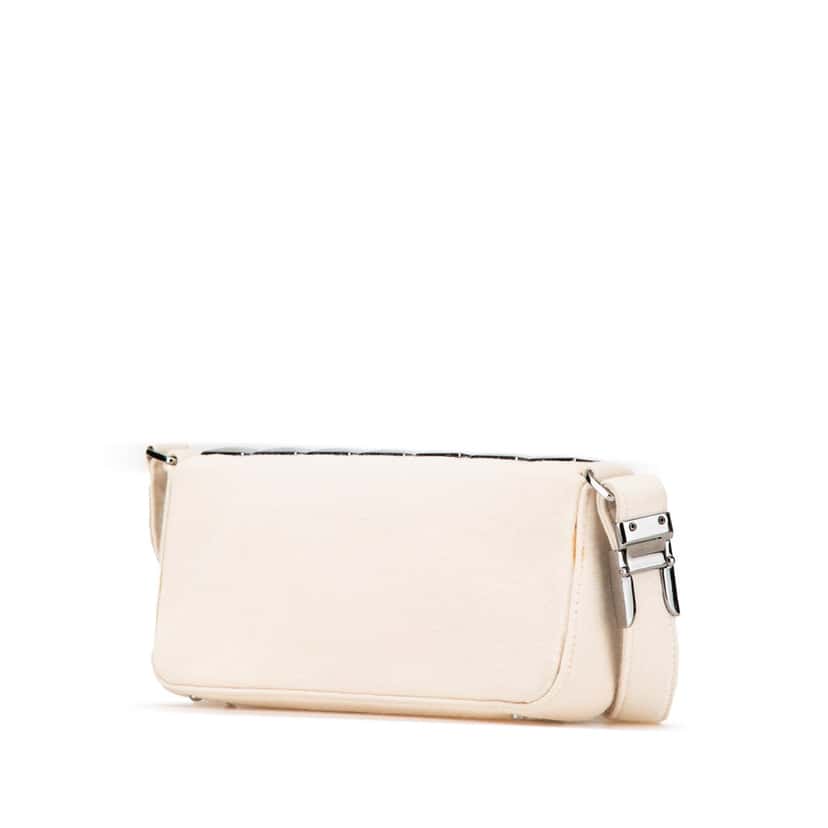 Chanel CC Jersey Pyramid Stud Flap White Cotton Good condition - Back View