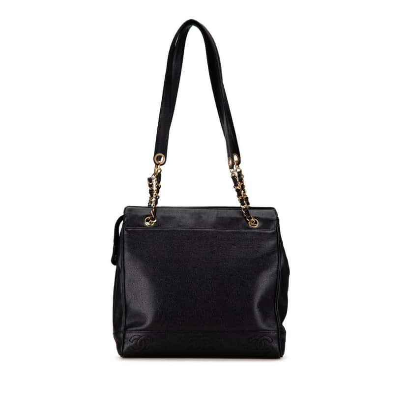 Chanel Triple CC Caviar Shoulder Bag Black Leather Very good condition - Inside View