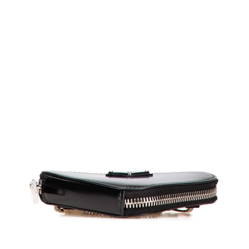 Prada Mini Spazzolato Leather Triangle Chain Crossbody Black Leather Good condition - Inside View