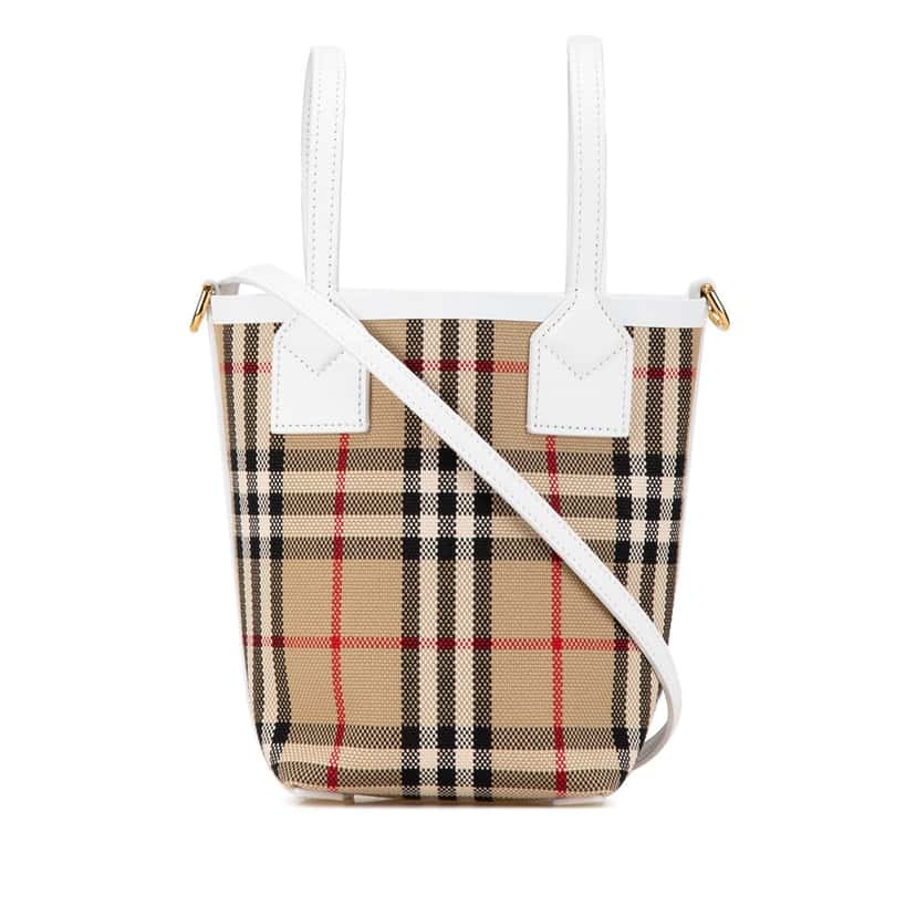 Burberry Mini House Check Canvas London Tote Brown Canvas Very good condition - Front View