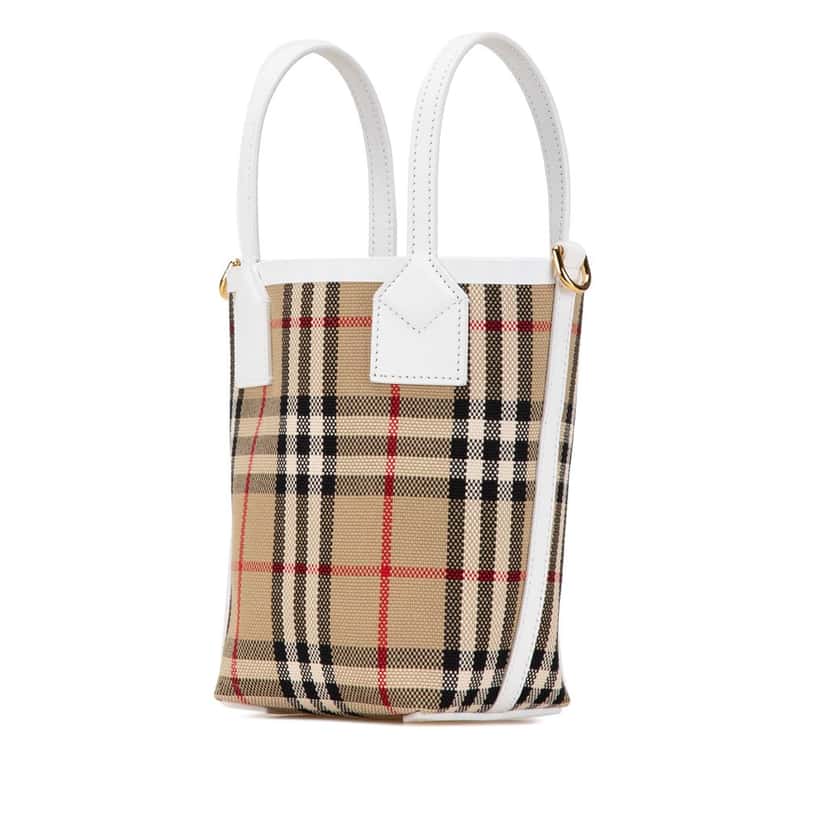 Burberry Mini House Check Canvas London Tote Brown Canvas Very good condition - Back View