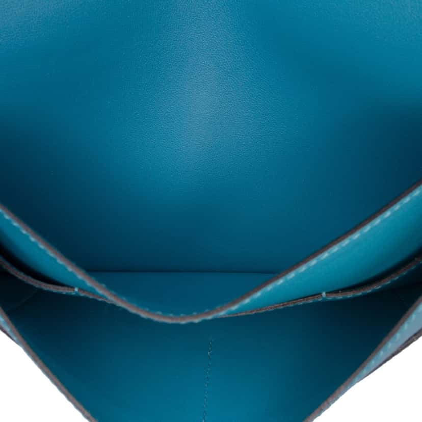 Hermès Swift Dogon Duo Wallet GM Blue Leather Good condition - Model View