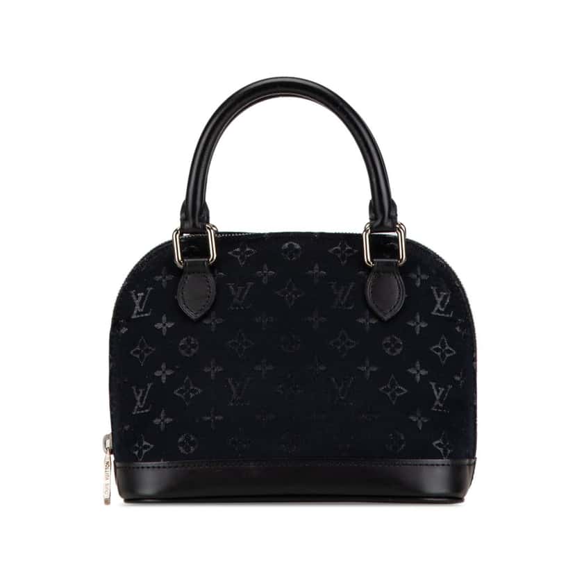Louis Vuitton Monogram Satin Mini Alma Black Satin Fair condition - Front View