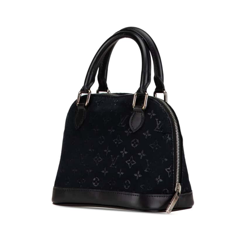 Louis Vuitton Monogram Satin Mini Alma Black Satin Fair condition - Back View