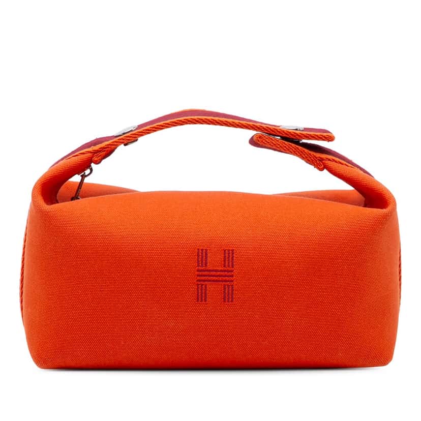 Hermès Small Canvas Bride A Brac Case Orange Canvas Good condition - Front View