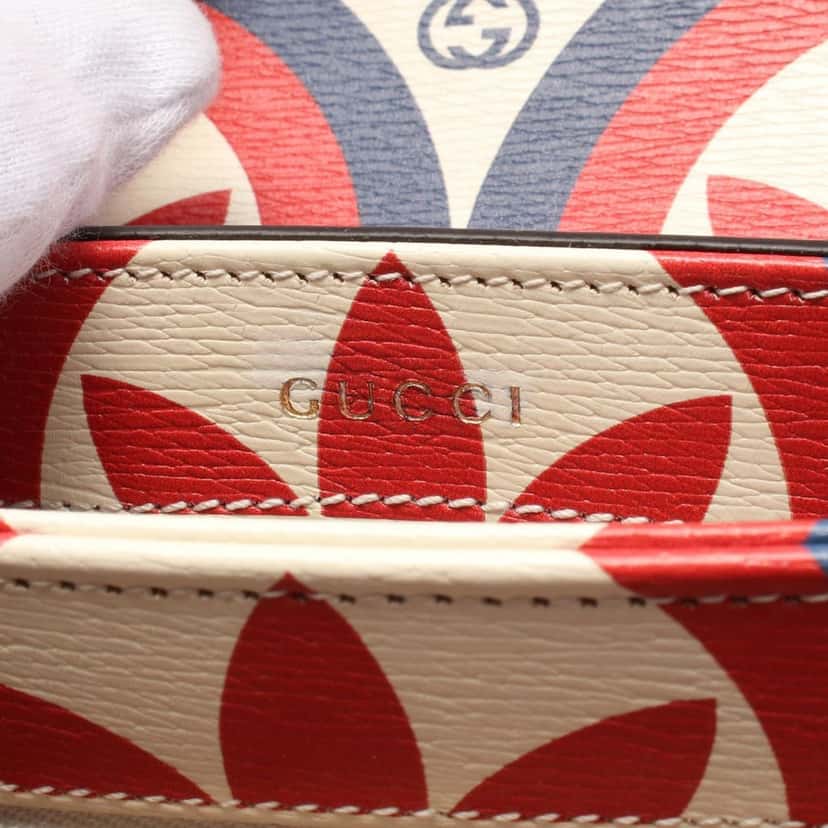 Gucci Adidas Horsebit 1955 Leather Shoulder Bag Red Leather Good condition - Box View