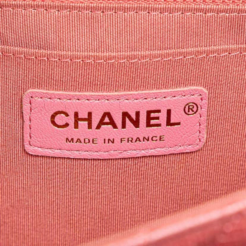 Chanel Medium Chevron Calfskin Statement Flap Pink Leather Good condition - Box View