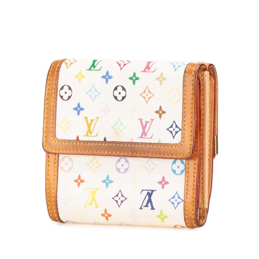 Louis Vuitton Monogram Multicolore Porte Monnaie Billets Wallet White Canvas Good condition - Back View