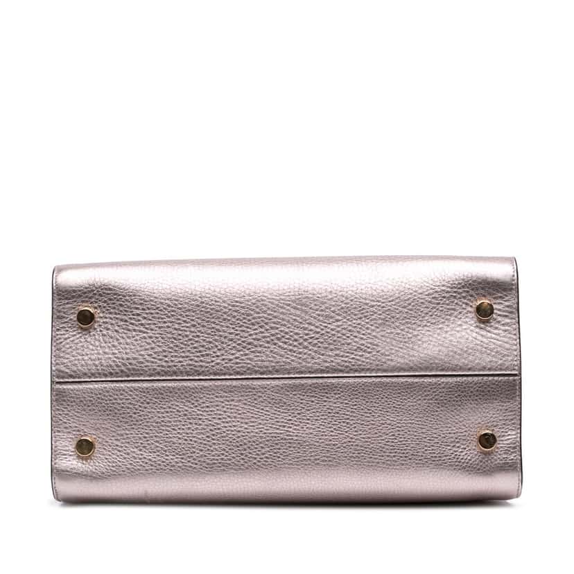 Dior Medium Metallic Grained Calfskin Diorever Satchel Gold Leather Good condition - Inside View