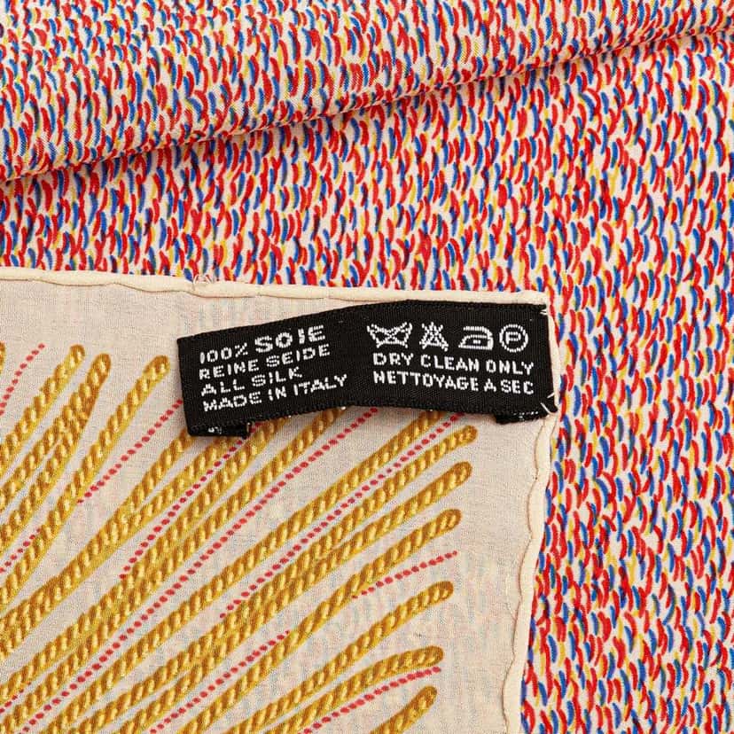 Chanel Nautical Rope Knot Print Silk Scarf Gold Silk Good condition - Model View
