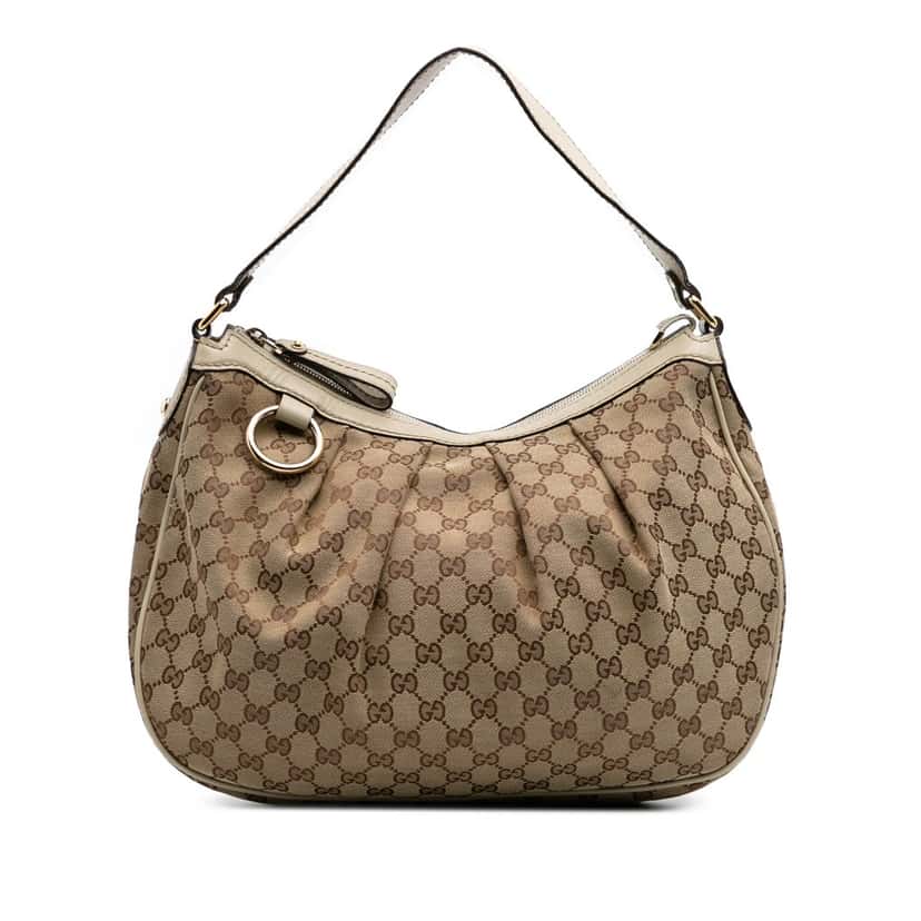 Gucci Medium GG Canvas Sukey Shoulder Bag Brown Canvas Good condition - Front View