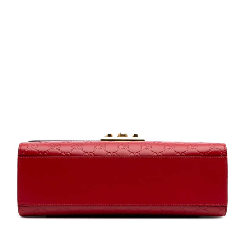 Gucci Medium Guccissima Padlock Shoulder Bag Red Leather Good condition - Inside View