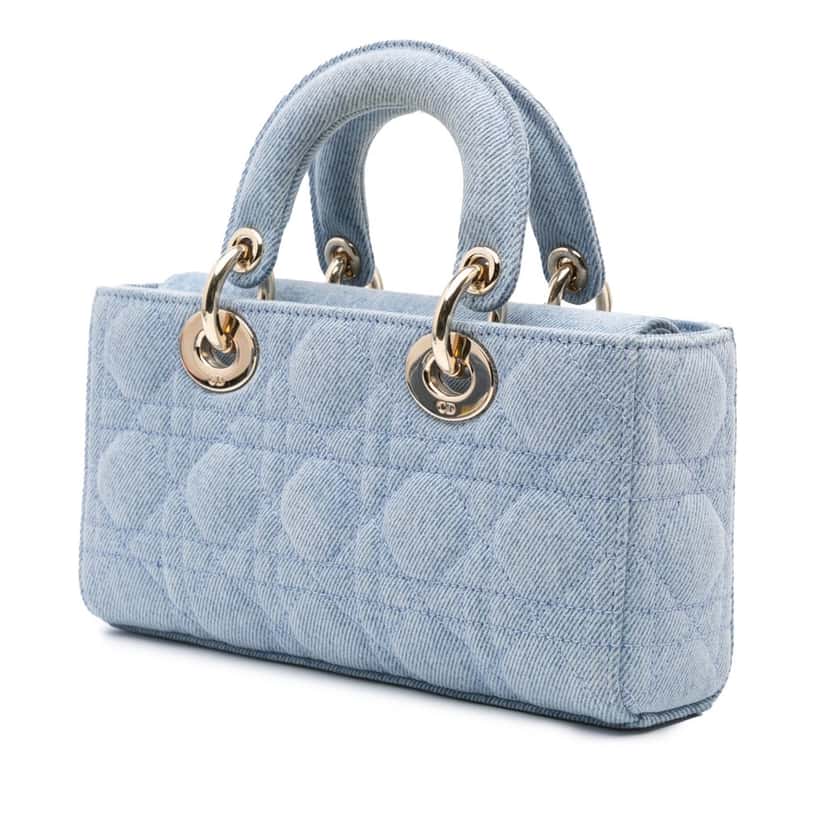Dior Small Denim Macrocannage Lady D Joy Blue Denim Good condition - Back View
