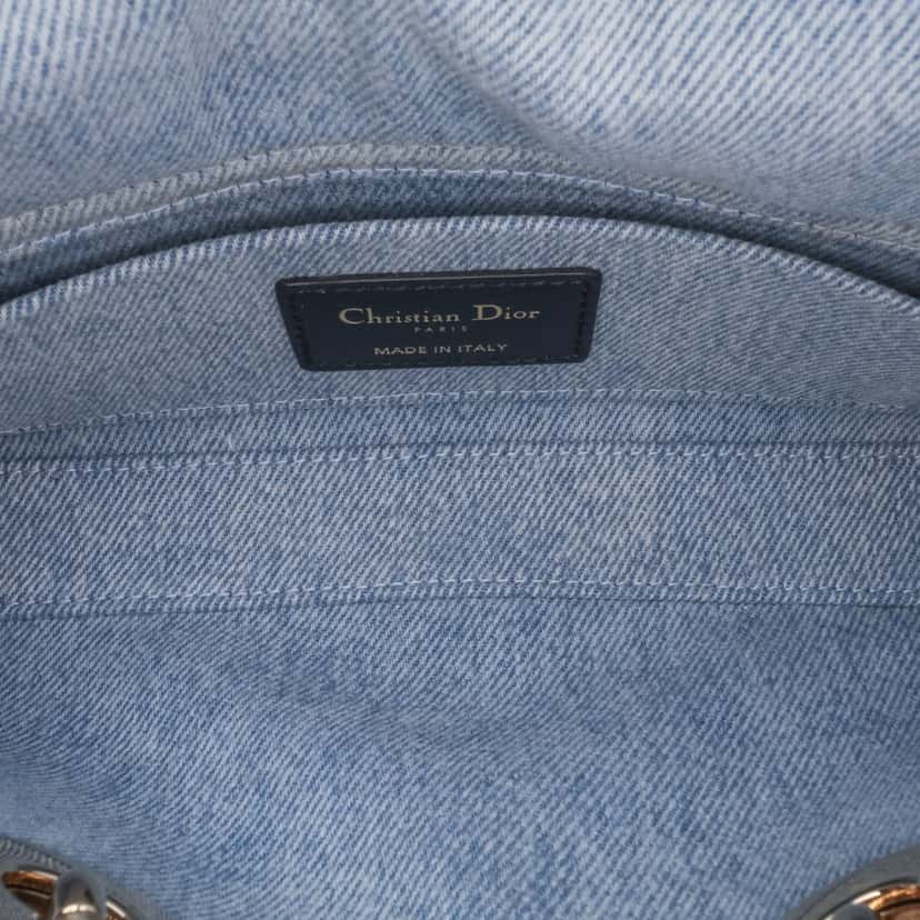 Dior Small Denim Macrocannage Lady D Joy Blue Denim Good condition - Model View