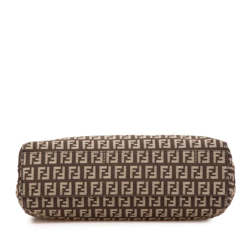 Fendi Small Zucchino Canvas Tote Brown Canvas Good condition - Inside View