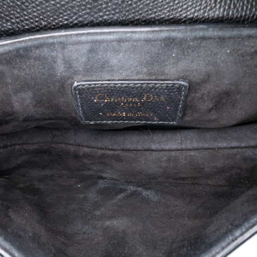 Dior Mini Grained Calfskin Saddle Black Leather Good condition - Model View