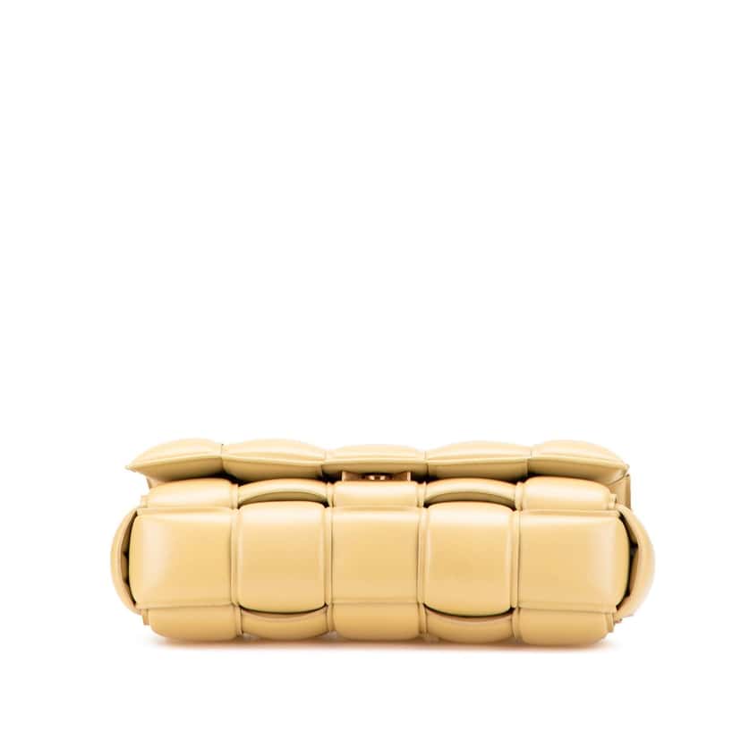 Bottega Veneta Nappa Intrecciato Padded Cassette Crossbody Yellow Leather Good condition - Inside View