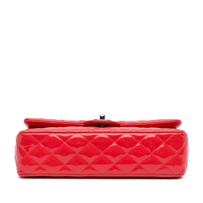 Chanel Medium Classic Patent Double Flap Red Leather Good condition - Inside View