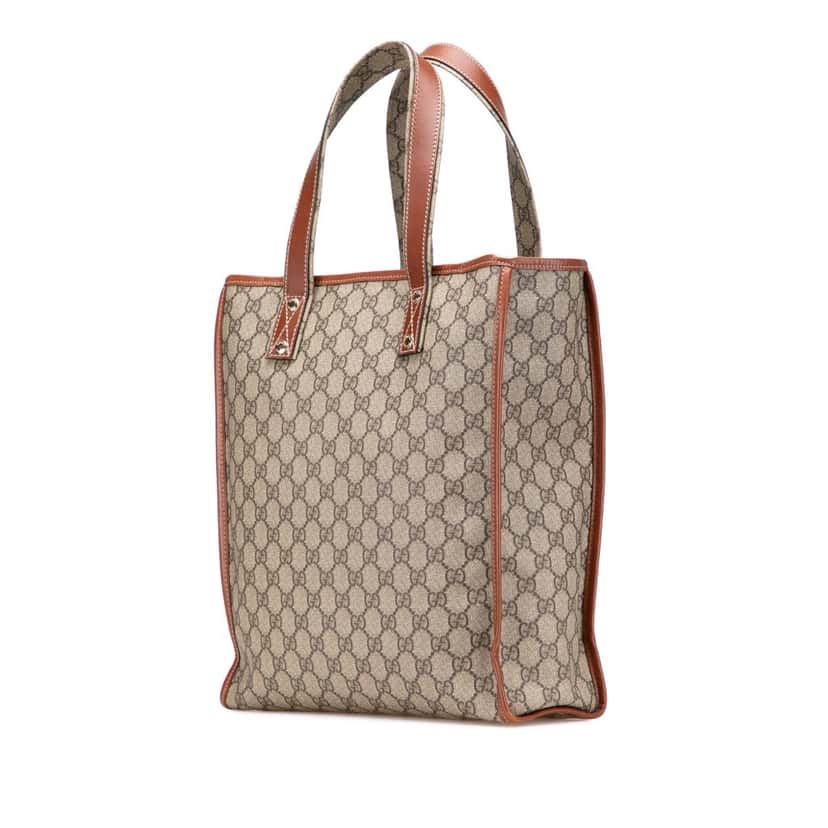 Gucci GG Supreme Web Tote Brown Canvas Good condition - Back View