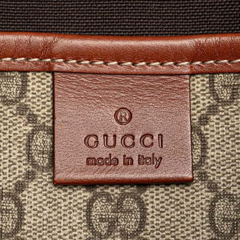 Gucci GG Supreme Web Tote Brown Canvas Good condition - Box View