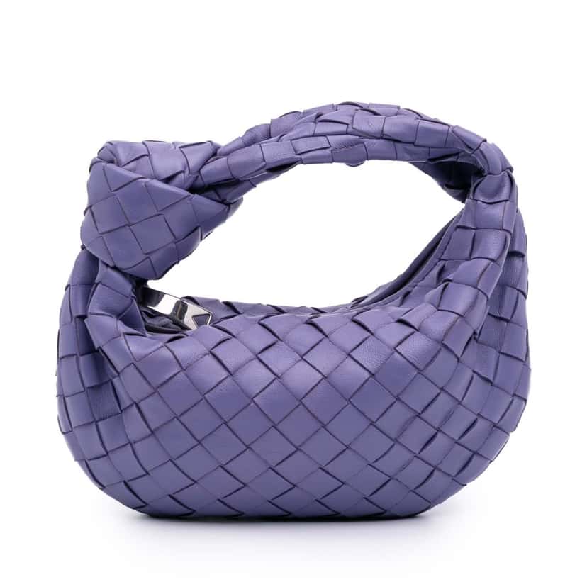 Bottega Veneta Mini Nappa Intrecciato Jodie Purple Leather Good condition - Front View