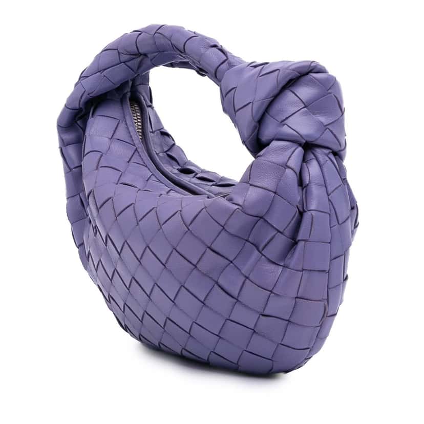 Bottega Veneta Mini Nappa Intrecciato Jodie Purple Leather Good condition - Back View