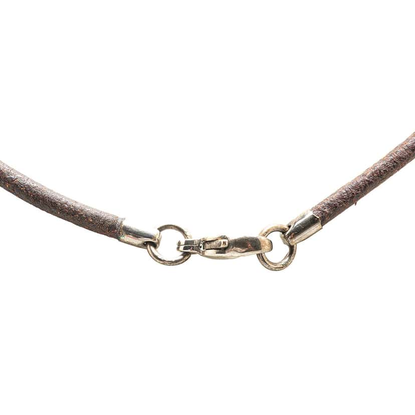 Hermès Palladium Plated Horse Head Pendant Necklace Silver Metal Good condition - Back View