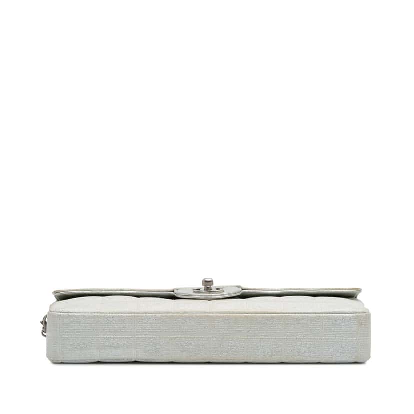 Chanel New Travel Line Nylon East West Flap Silver Fair condition - Inside View