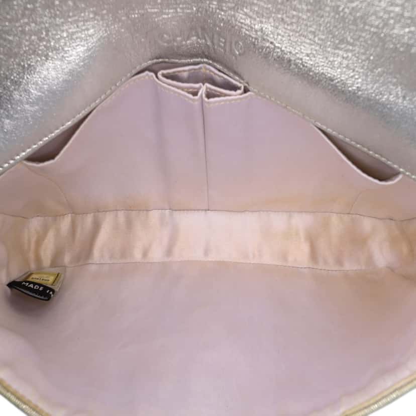 Chanel New Travel Line Nylon East West Flap Silver Fair condition - Model View