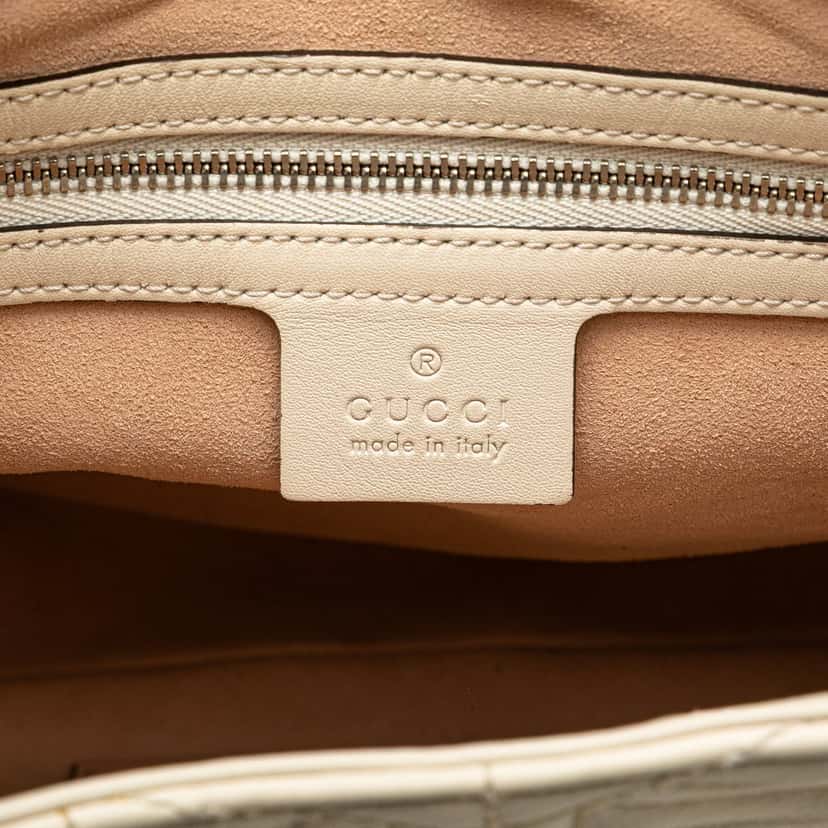Gucci Quilted Leather Dionysus Web Hobo White Leather Very good condition - Box View