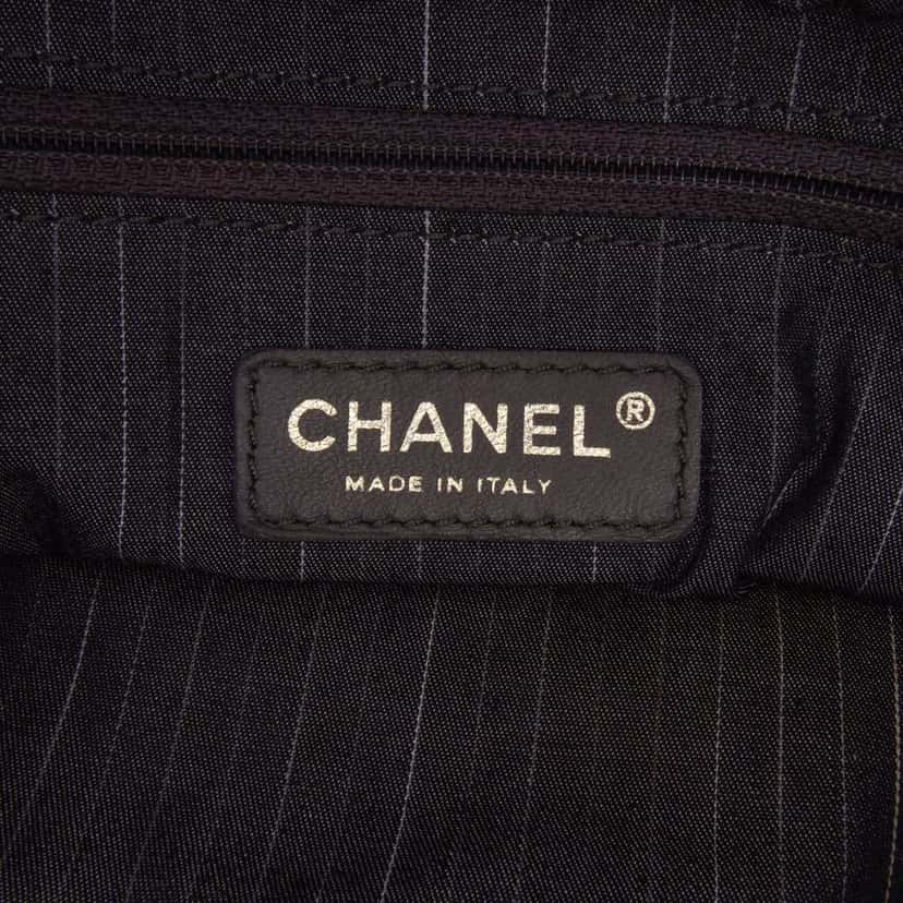 Chanel Large Quilted Glazed Calfskin Portobello Satchel Black Leather Good condition - Box View