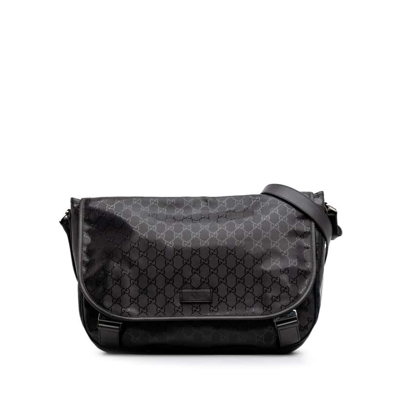 Gucci GG Imprime Messenger Bag Black Canvas Good condition - Front View