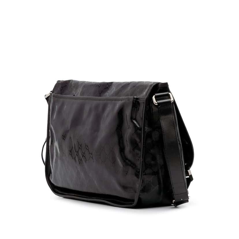 Gucci GG Imprime Messenger Bag Black Canvas Good condition - Back View