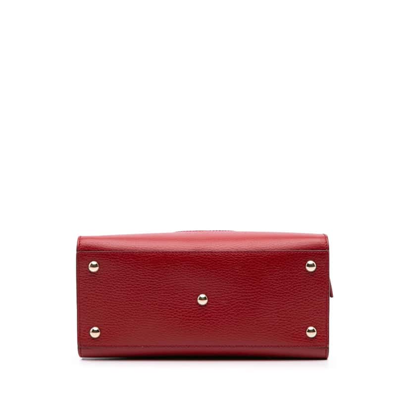 Gucci Medium Dollar Calf Soho Top Handle Convertible Tote Red Leather Good condition - Inside View