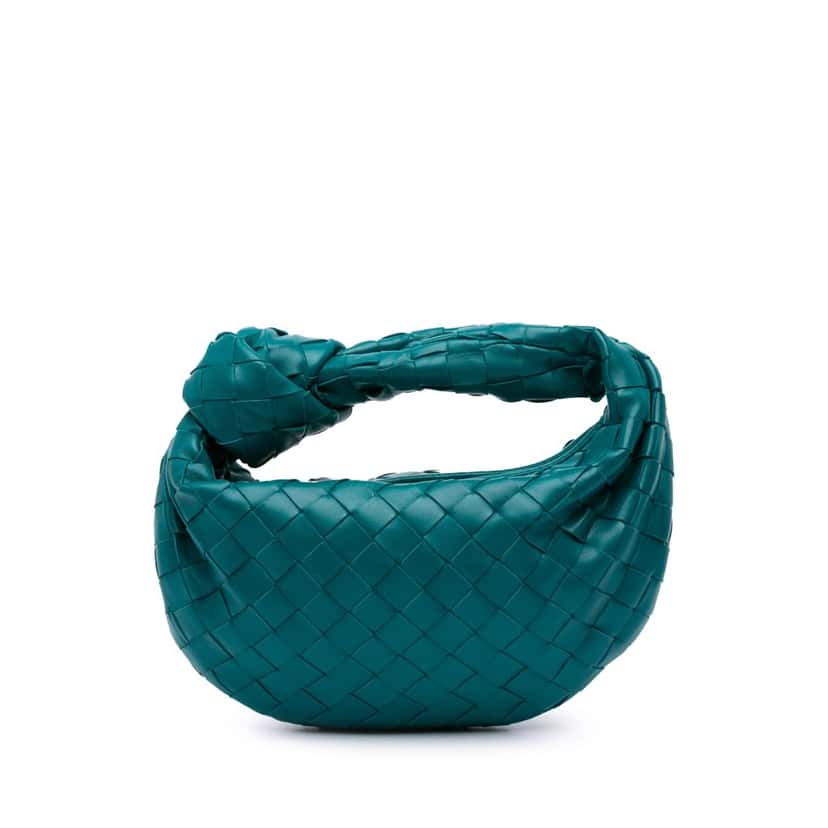 Bottega Veneta Mini Nappa Intrecciato Jodie Blue Leather Good condition - Front View