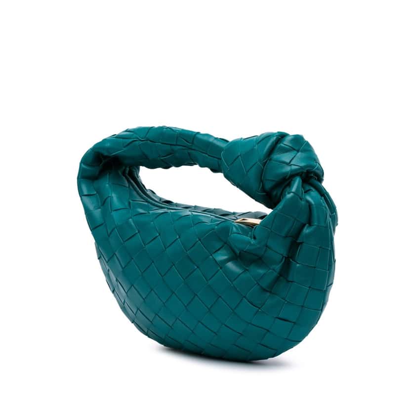 Bottega Veneta Mini Nappa Intrecciato Jodie Blue Leather Good condition - Back View