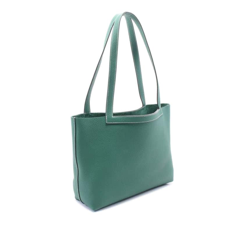 Hermès Clemence Cabasellier 31 Green Leather Good condition - Back View