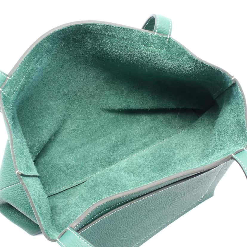 Hermès Clemence Cabasellier 31 Green Leather Good condition - Inside View