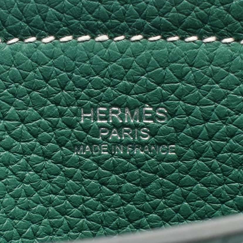 Hermès Clemence Cabasellier 31 Green Leather Good condition - Model View