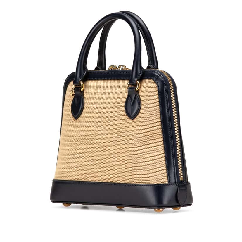 Gucci Small Canvas Horsebit 1955 Satchel Brown Canvas Good condition - Back View